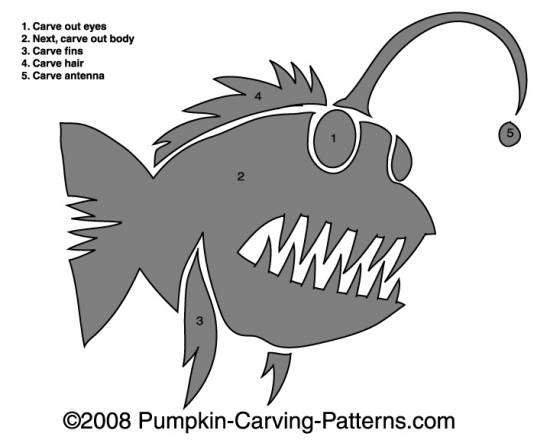 Anglerfish Pumpkin Carving Pattern