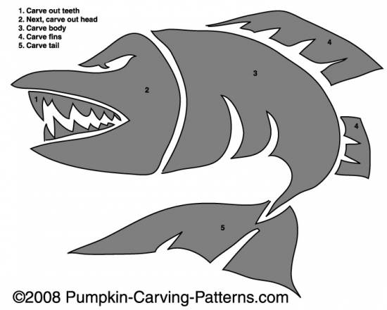 Barracuda Pumpkin Carving Pattern