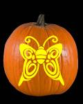 Beautiful Butterfly Pumpkin Carving Pattern Preview