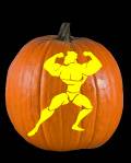 Body Builder Pumpkin Carving Pattern Preview