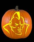 Caped Villain Pumpkin Carving Pattern Preview