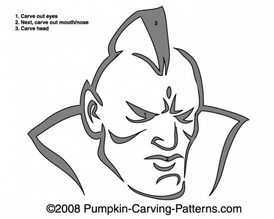Caped Villain Pumpkin Carving Pattern