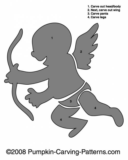 Cupid Pumpkin Carving Pattern