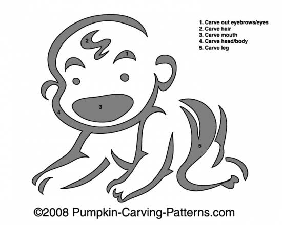 Cute Baby Pumpkin Carving Pattern