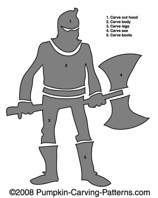 Executioner Pumpkin Carving Pattern