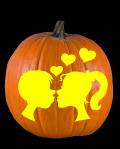 First Kiss Pumpkin Carving Pattern Preview