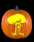 Happy Tree Pumpkin Carving Pattern Preview