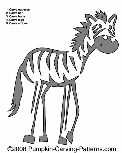 Lazy Zebra Pumpkin Carving Pattern