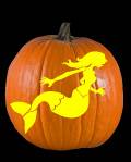 Mermaid Pumpkin Carving Pattern Preview