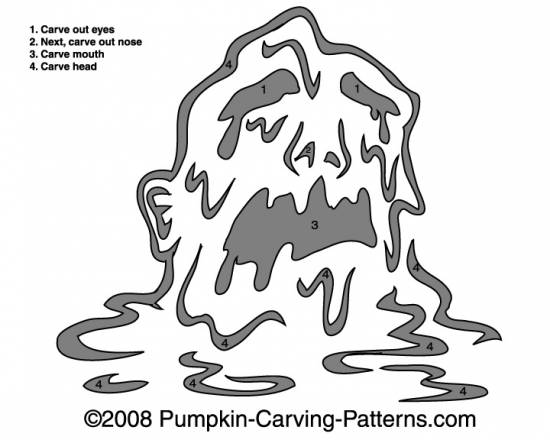 Oozing Monster Pumpkin Carving Pattern