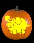 Plump Piggy Pumpkin Carving Pattern Preview