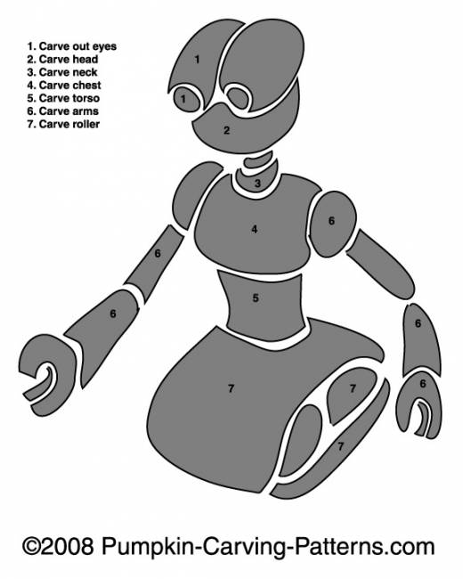 Robbie the Robot Pumpkin Carving Pattern