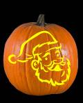 Santa Claus Pumpkin Carving Pattern Preview