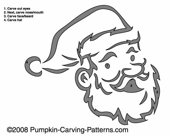 Santa Claus Pumpkin Carving Pattern