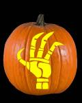 Skeleton Hand Pumpkin Carving Pattern Preview