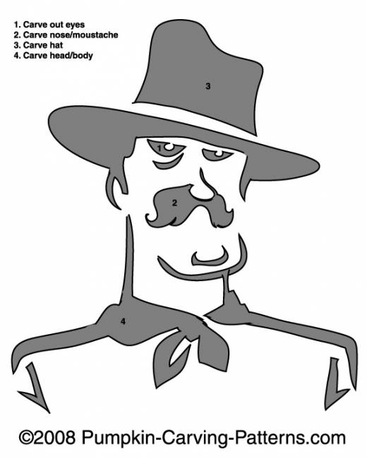 Wyatt Earp Pumpkin Carving Pattern